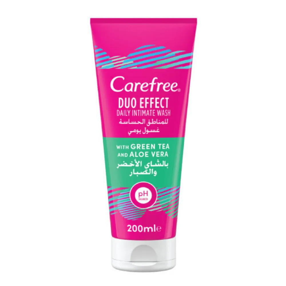 CarefreeDailyIntimateWashwithGreenTeaAloeVera200ml.webp كير فري غسول يومى للمناطق الحساسة بالشاي اخضر وصبار 200 مل - الصورة 1
