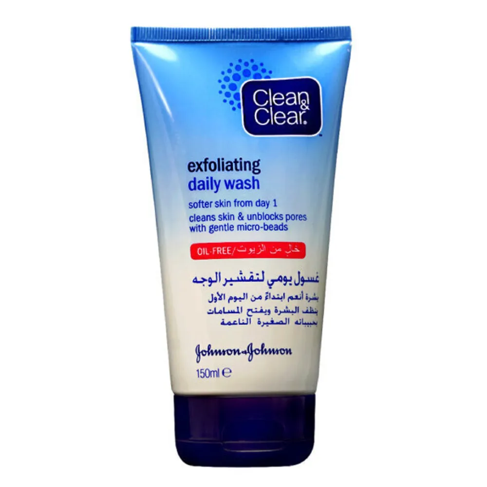CleanClearEssentialsDailyExfoliatingFaceWash150ml.webp كلين كلير غسول وجه أساسيات 150 مل يومي لتقشير الوجه - الصورة 1