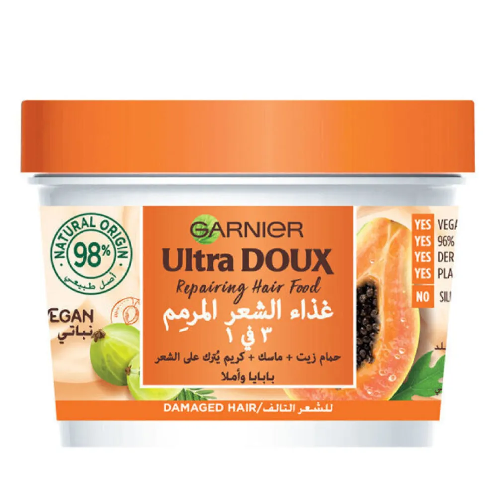 GarnierHairFood3in1HairMask390mlwithPapayaandAmlafordamagedhair.webp غارنييه ماسك شعر هير فود 3 في 1 390 مل بالبابايا واملا شعر التالف - الصورة 1