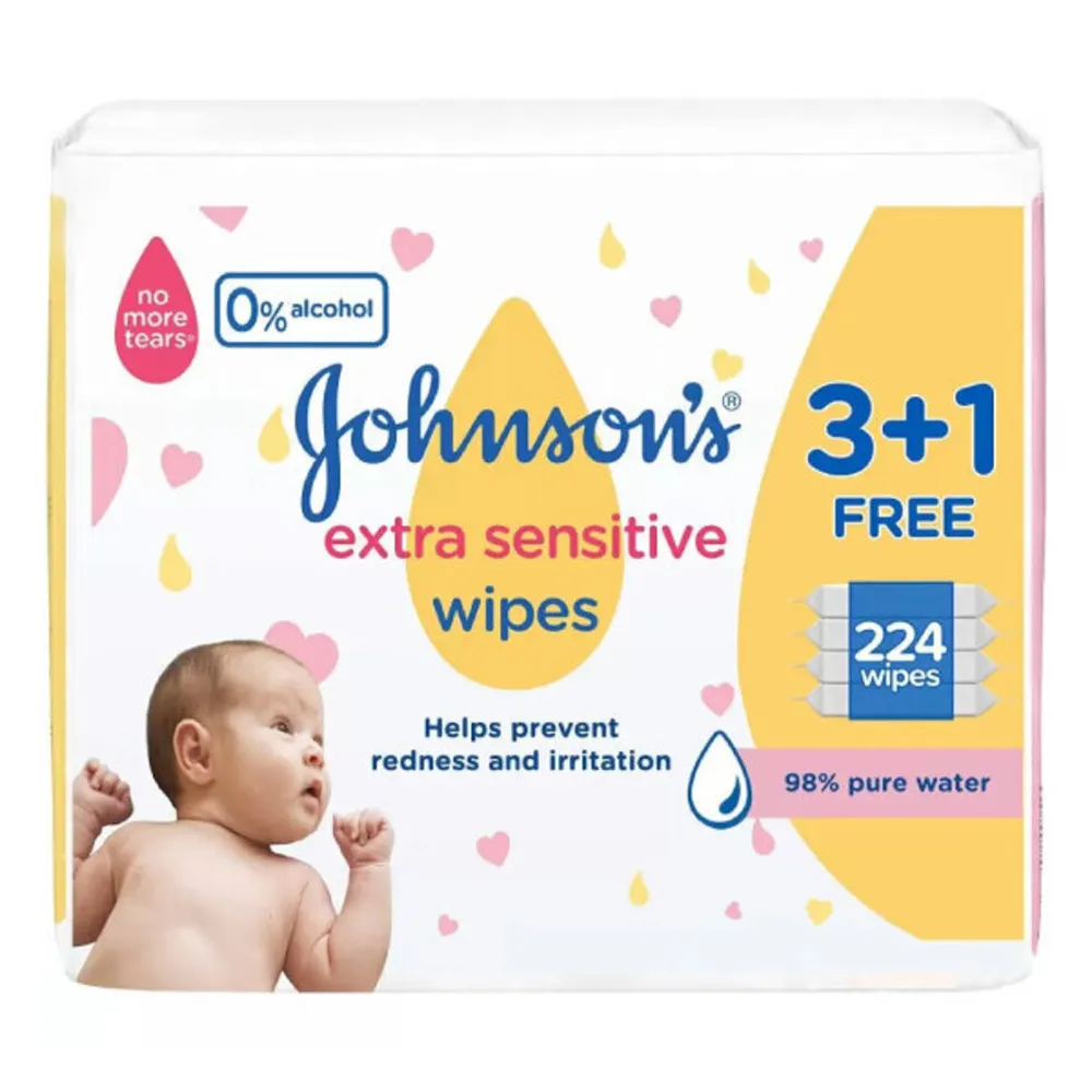 JohnsonsSensitiveBabyWipes56Packs31Free.webp جونسون مناديل اطفال حساسه 56 عبوه 3+1 مجانا - الصورة 1