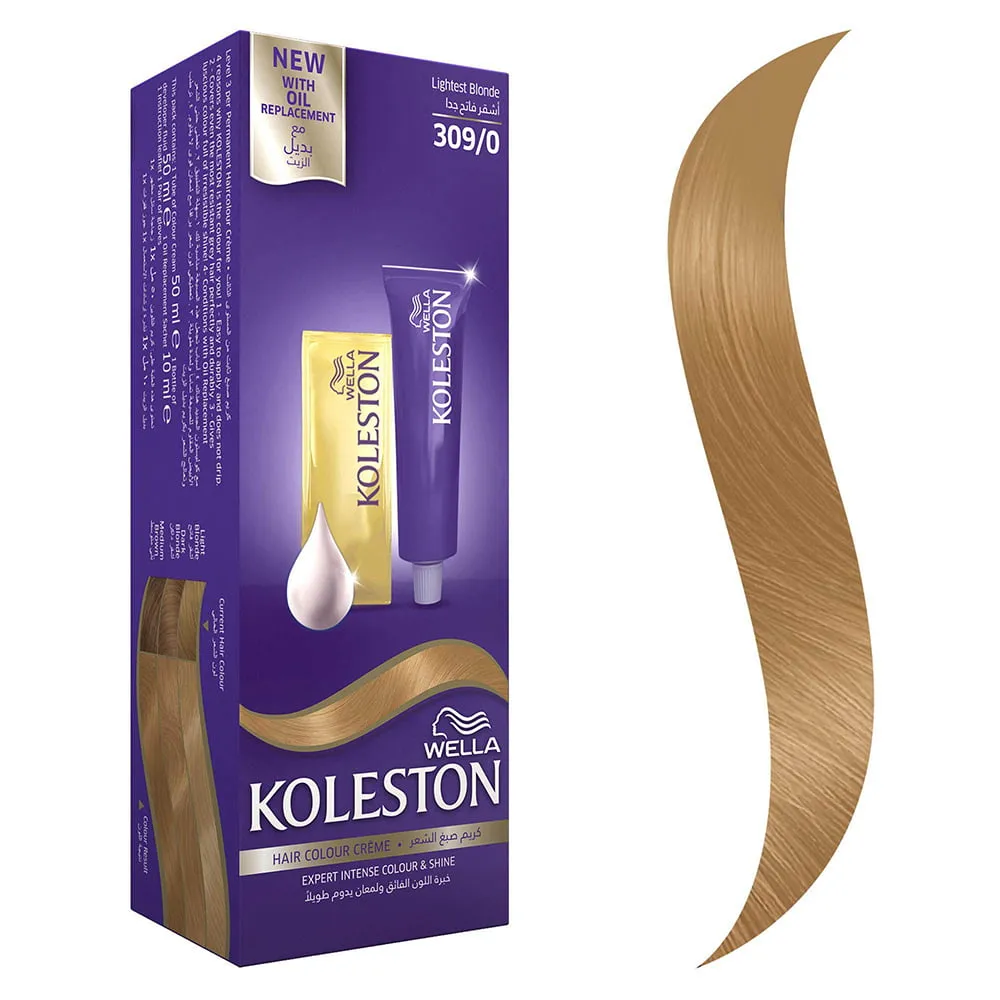 KolestonMaxiHairDye50ml3090VeryLightBlonde.webp كوليستون صبغه شعر ماكسي 50 مل 309/0 اشقر فاتح جدا - الصورة 1