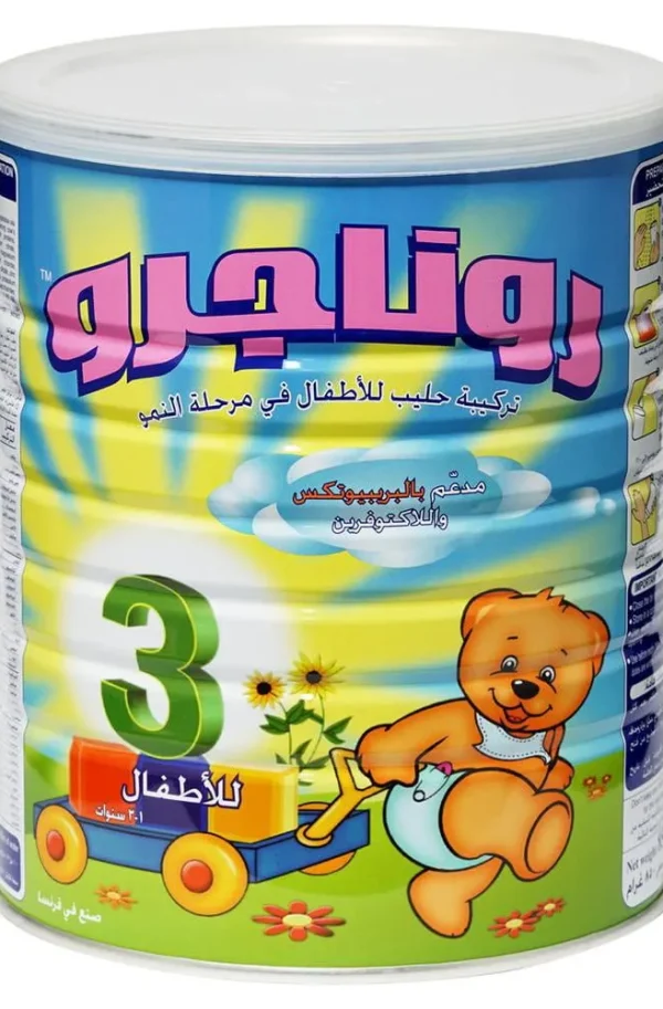 حليب أطفال روناجرو مدعم بالبريبيوتكس من سنة إلى 3 سنوات 850 جرام