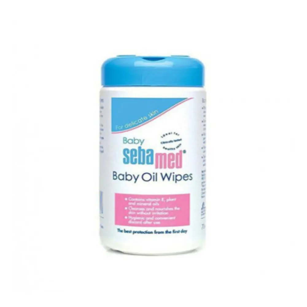 SebamedBabyWipesOil70Pieces.webp مناديل أطفال سيباميد زيتية 70 حبة - الصورة 1
