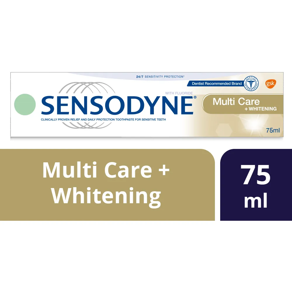 SensodyneMulti-CareToothpaste75mlWhitening.webp سنسوداين معجون اسنان عنايه متعدده 75 مل تبييض - الصورة 1