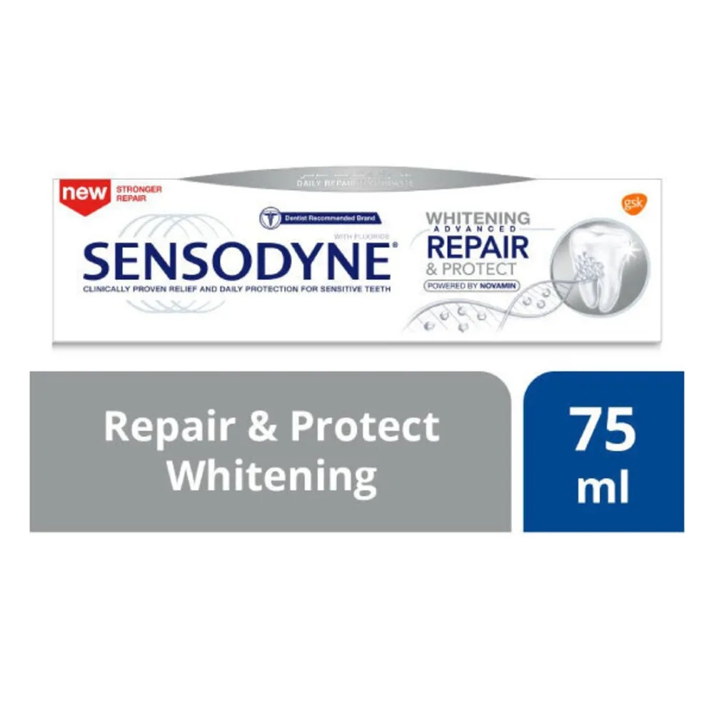 SensodyneToothpaste75mlRepairProtectAdvancedWhitening.webp سنسوداين معجون 75 مل ترميم وحمايه + تبيض المطور - الصورة 1
