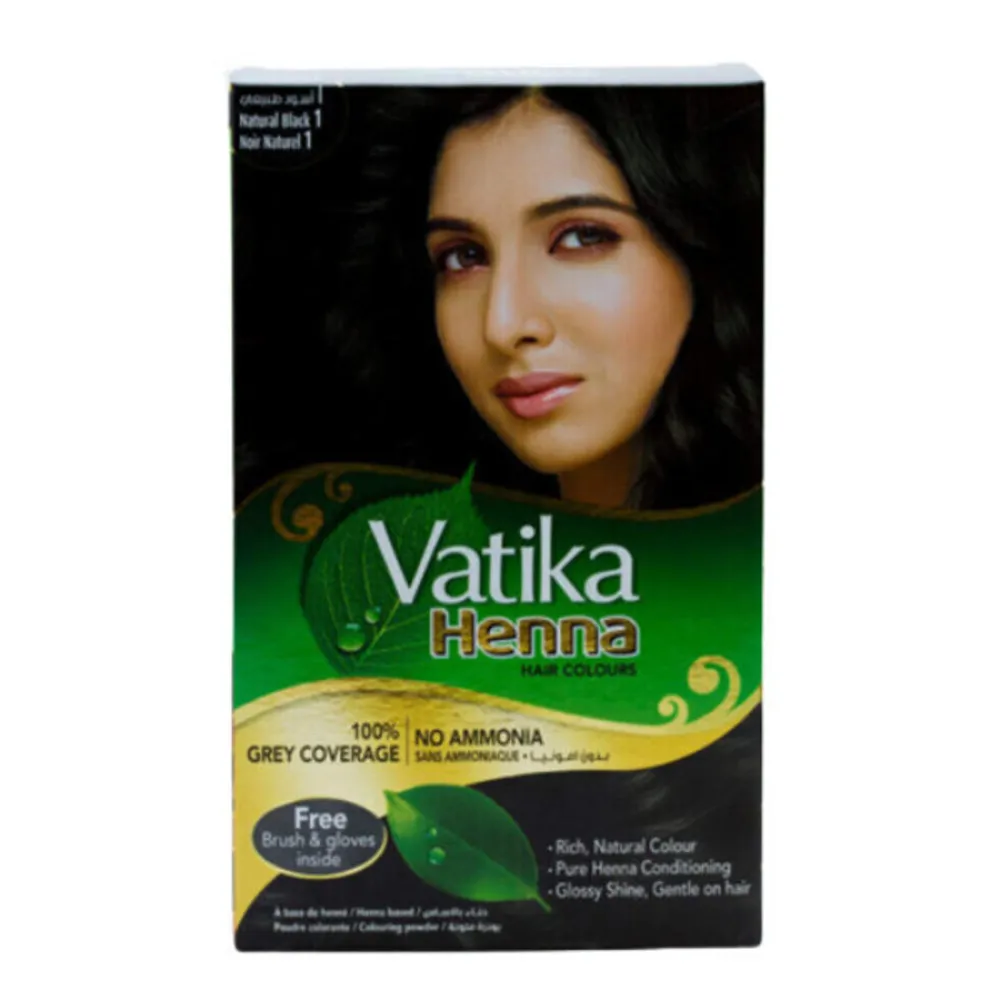 VatikaHennaHairDye15g1NaturalBlack.webp فاتيكا صبغه شعر حنا 15 جم 1 اسود طبيعي - الصورة 1