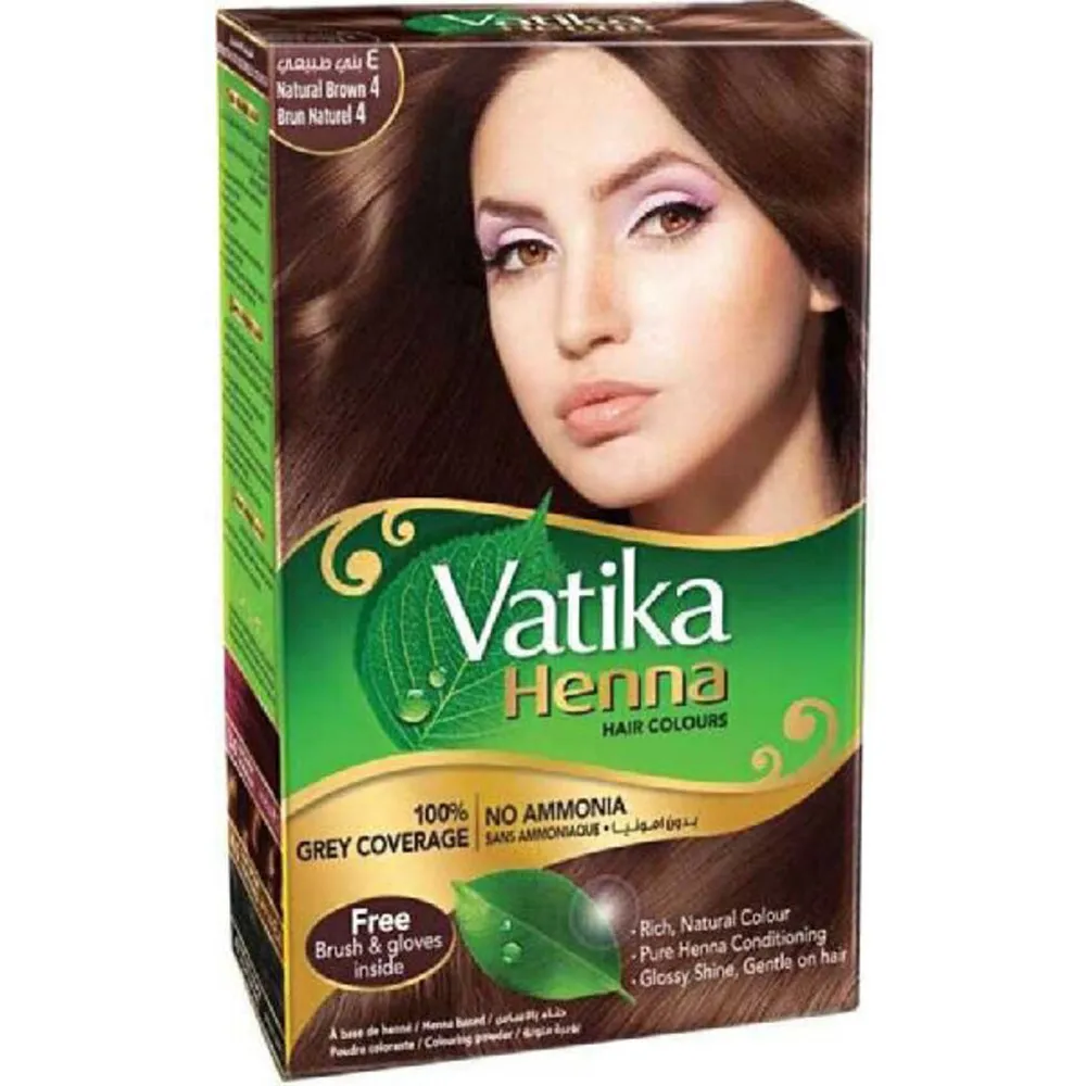 VatikaHennaHairDye15g4NaturalBrown.webp فاتيكا صبغه شعر حنا 15 جم 4 بني طبيعي - الصورة 1